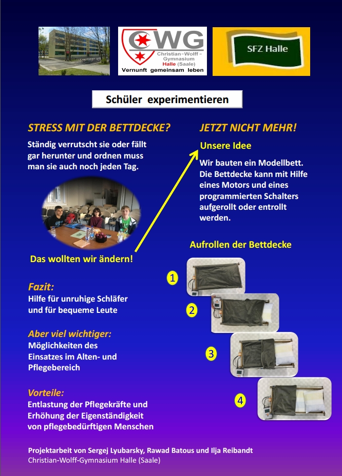 Poster zum Thema 'Schüler experimentieren: Stress mit der Bettdecke?'